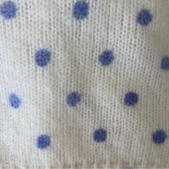 Sezane Cream and Blue Polka Dot Sweater - Picture 10 of 12